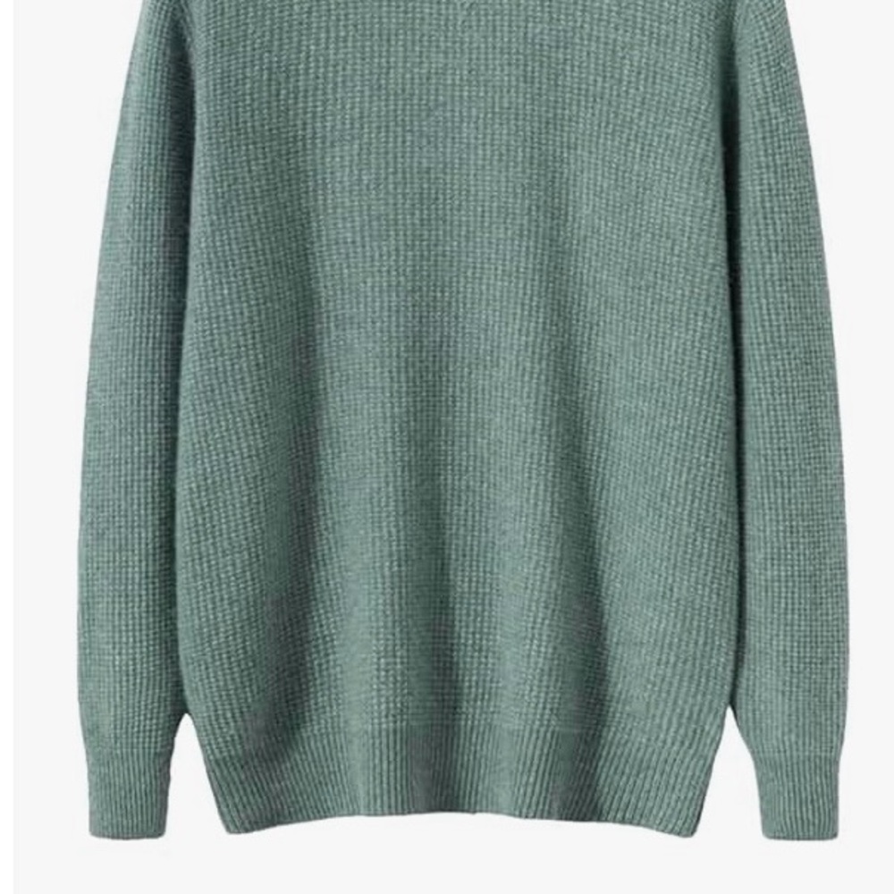 Croft & Barrow Green Crewneck Sweater with Ribbed Knit